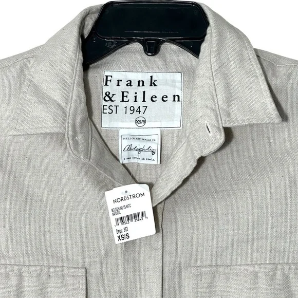 NWT Frank & Eileen Oversized McLoghlin Shirt Jacket Shacket in Natural size S - Picture 10 of 16